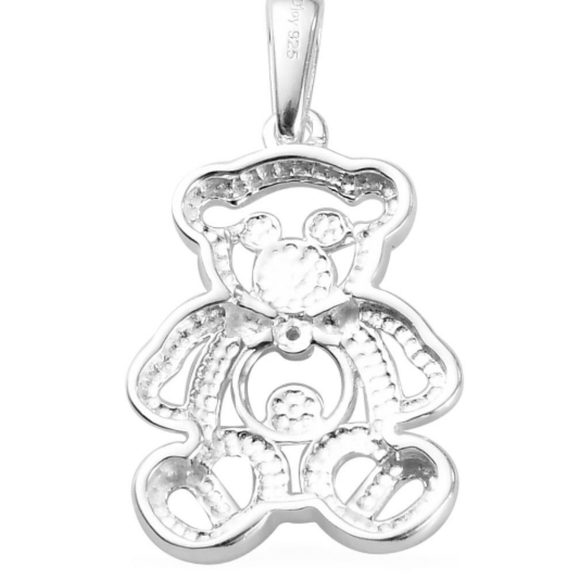 STERLING SILVER TEDDY BEAR PENDANT - Picture 2 of 5